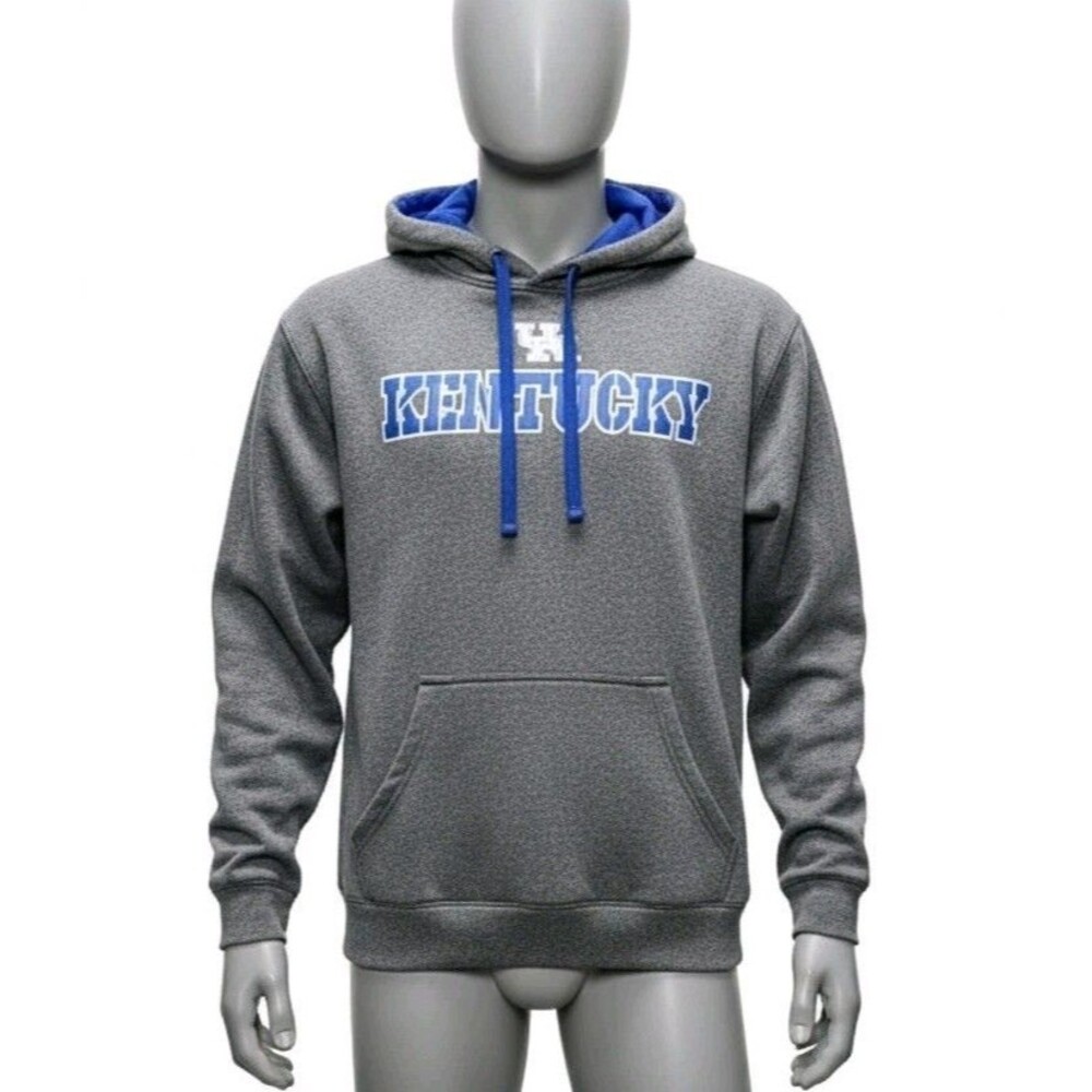 Champion Kentucky Wildcats Hoodie Sweatshirt Men's Medium M Gray Blue 100% Poly